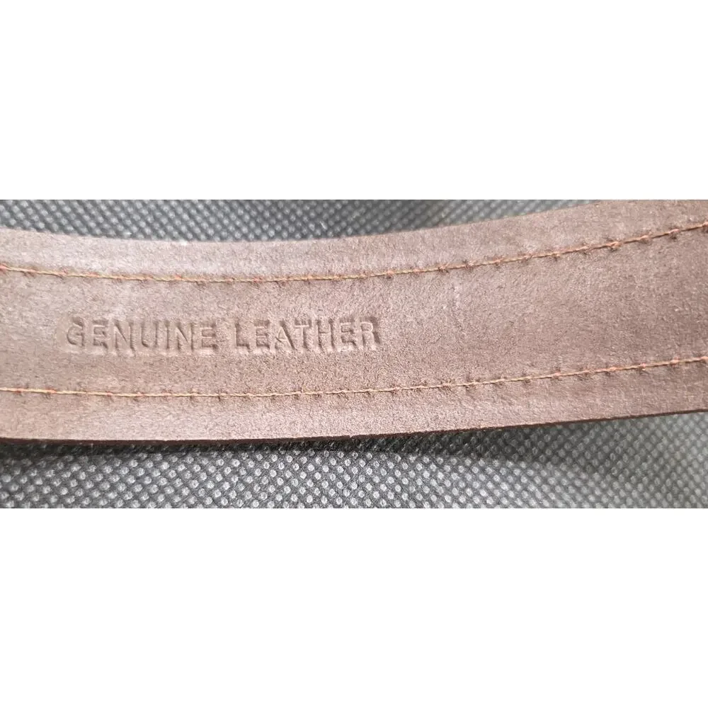 CHAPS Ralph Lauren Brown Leather Belt Gold Buckle Size 36 - 1.25 Inch Wide